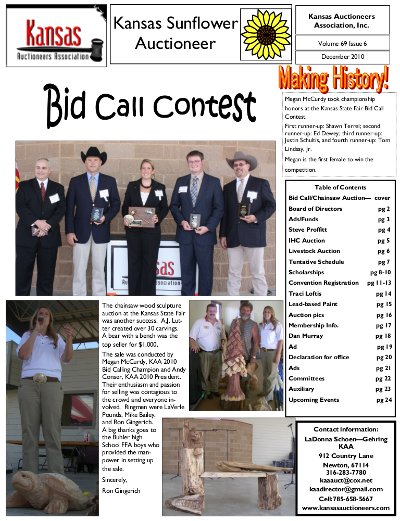 December 2010 Sunflower Auctioneer December 2010 Sunflower Auctioneer