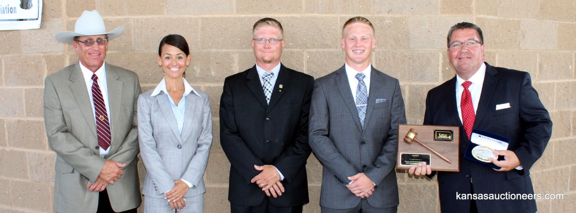 2015 Kansas Auctioneer Championship top five finishers - Justin Ball, Yve Rojas, Justin Ball, Jeff Garbe and Champion Lenny Mullin. 2015 Kansas Auctioneer Championship top five finishers - Justin Ball, Yve Rojas, Justin Ball, Jeff Garbe and Champion Lenny Mullin.
