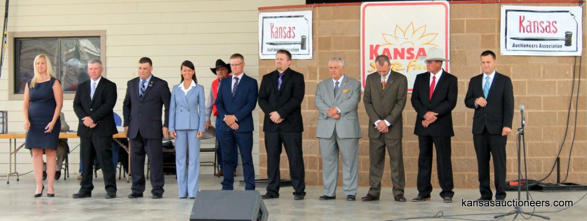 2016 Kansas Auctioneer Championship contestants - Trisha Brauer, Brad Sosebee, Toney Thornhill, Yve Rojas, Justin Ball, Josh Miller, Lonn McCurdy, Tony Wisely, Justin Banzhaf, Titus Yutzy