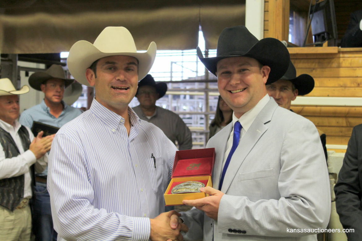 Charly Cummings with Neil Bouray the 2017 Kansas Auctioneer Champion Charly Cummings with Neil Bouray the 2017 Kansas Auctioneer Champion
